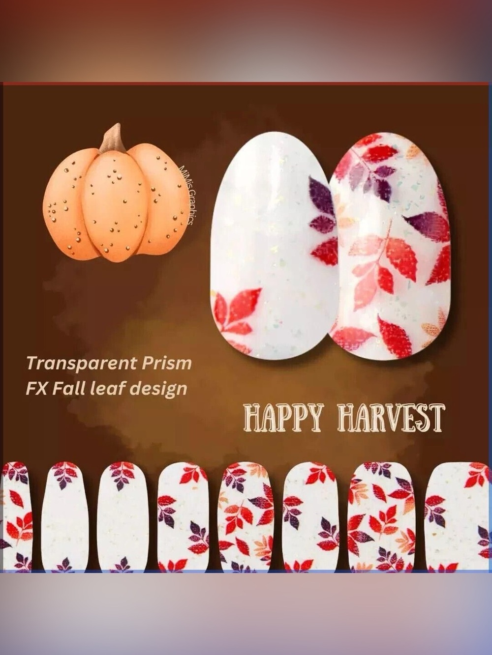 Color Street Happy Harvest Transparent Prism FX Nail Strips Brand New